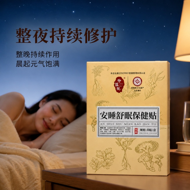 「图片1」，生成电商主图（8张），商品名称是安睡舒眠保健贴，卖点是安神舒缓：平复焦虑烦躁情绪，帮大脑放松；草本滋养：日常温和调理身体底子；加深深睡：减少浅睡多梦，睡得更沉更踏实；整夜修护：整晚持续作用预览效果