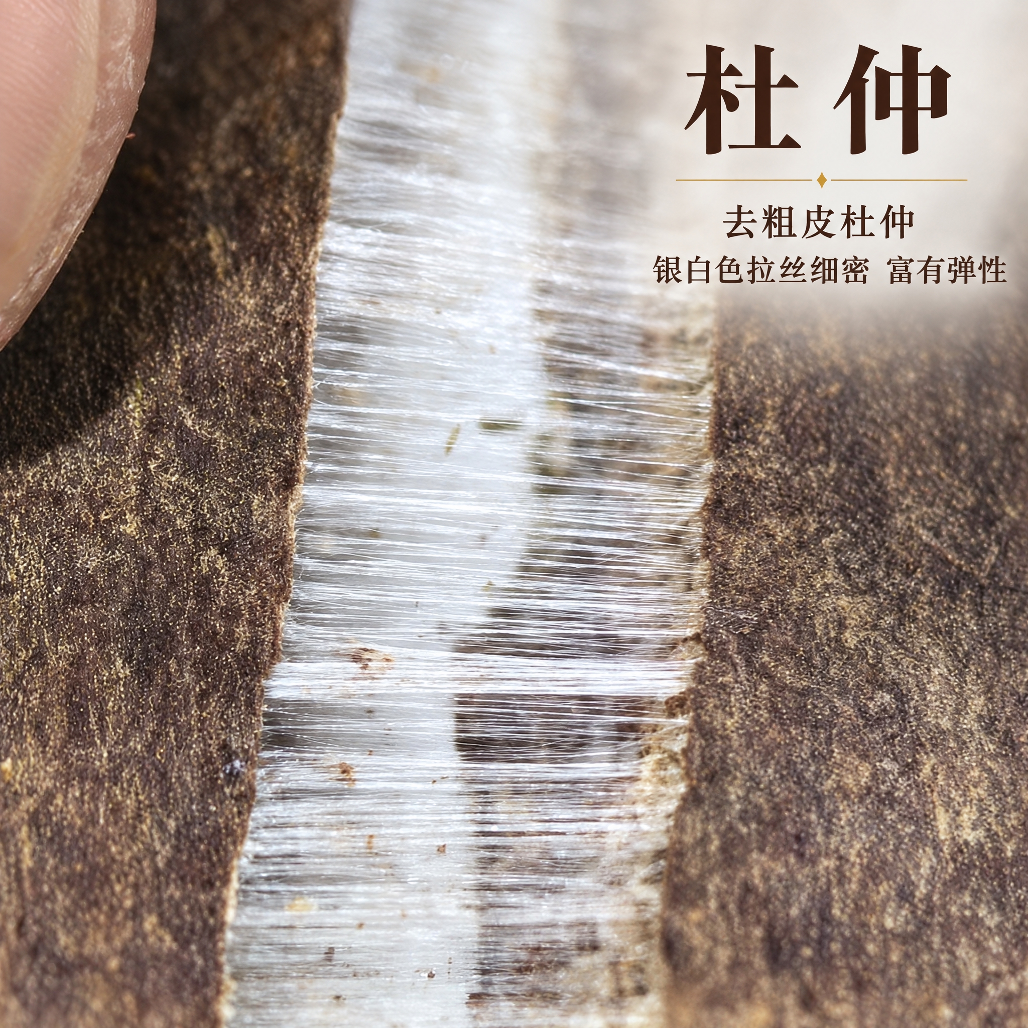 基于上传的去粗皮杜仲素材进行主图创作，严格使用上传素材，完整保… - 图片创意预览