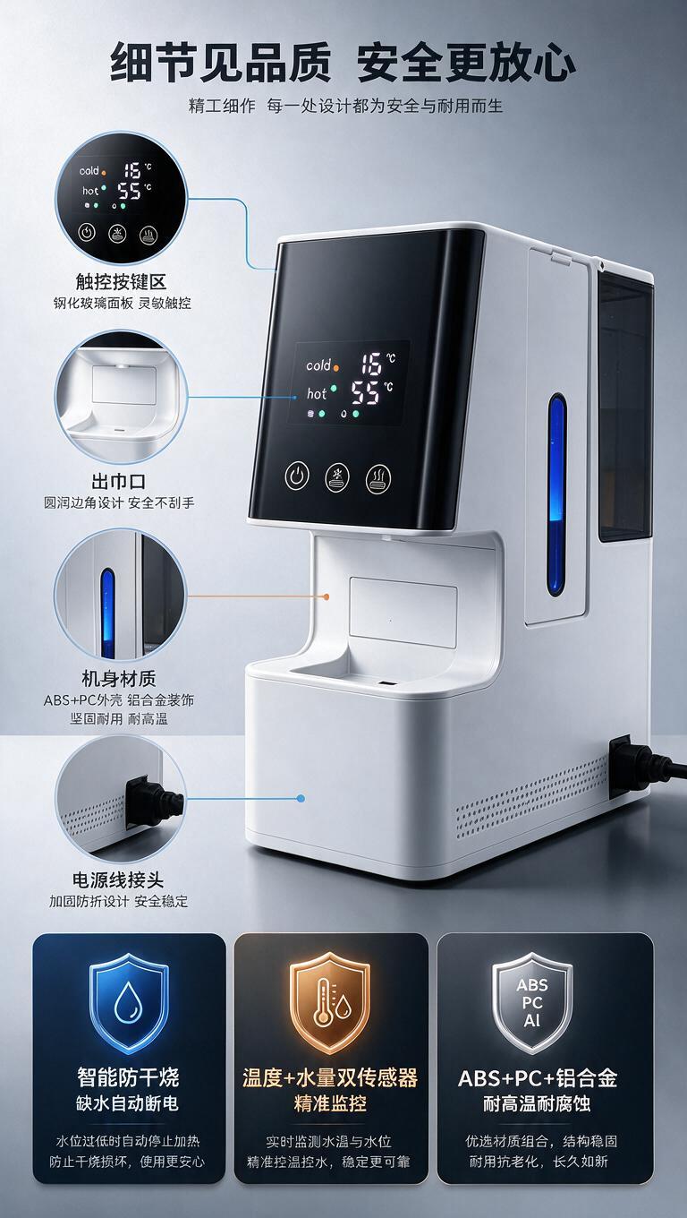 修改毛巾机产品的右侧机身，将当前光滑纯白的右侧面改为参考图中的… - 图片创意预览