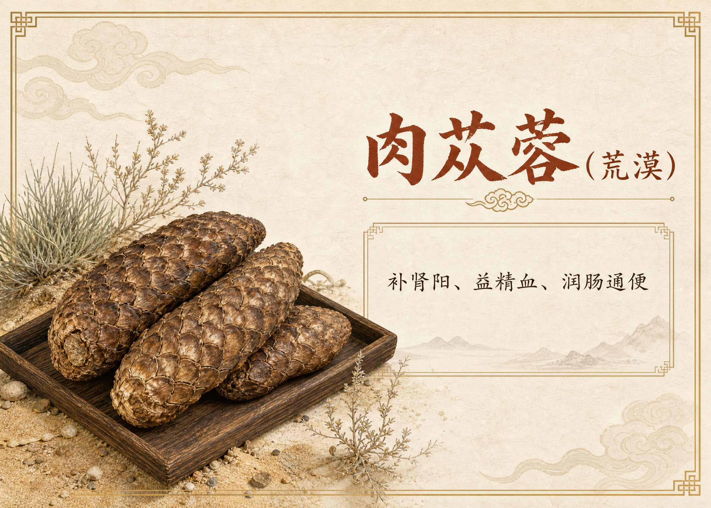国风新中式工笔画风格，32开横版药材小册子内页，比例7:5横版… - 图片创意预览