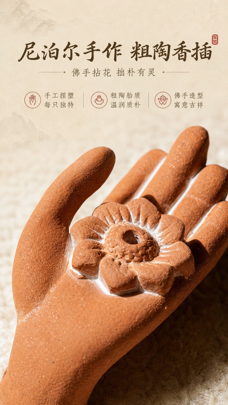 [商品] 使用【图1】托花款佛手粗陶香插；保留陶土橙棕色、佛手… - 图片创意预览