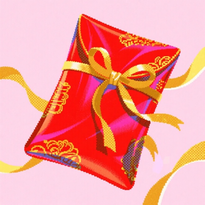 一个促销红包，粉色背景预览效果