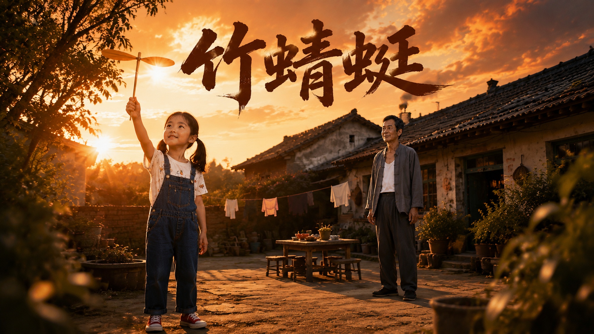 电影级真人剧海报，画面中只有一个大标题文字"竹蜻蜓"，除此之外没 - 图片创意预览
