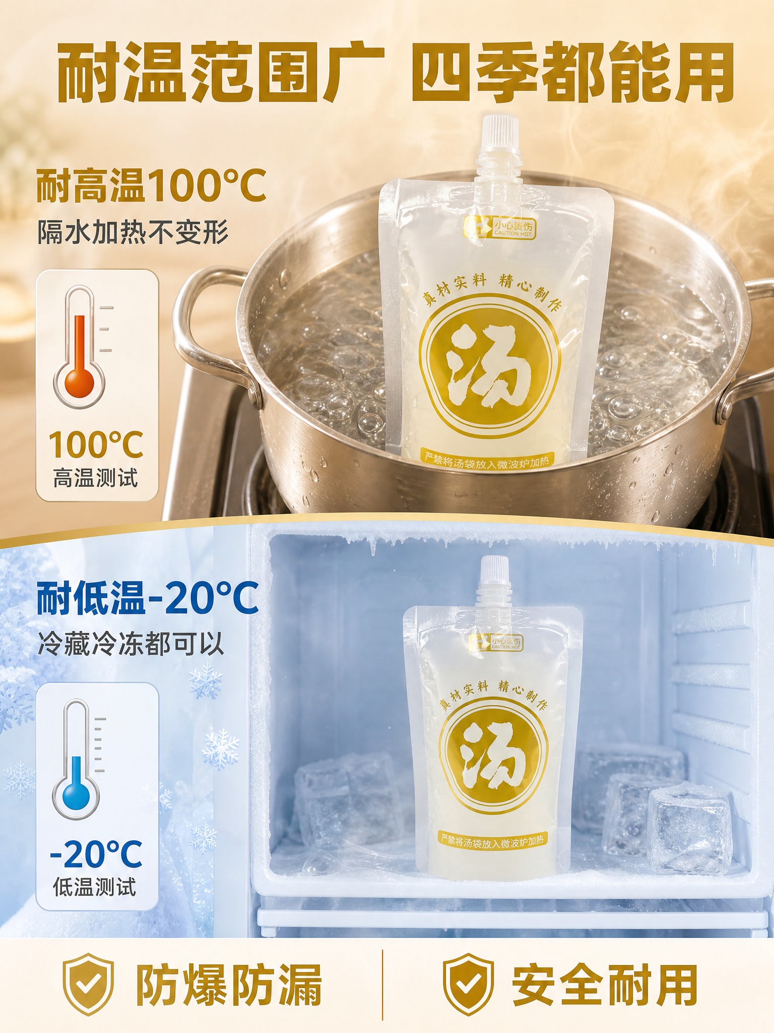 [商品] 使用【图1】食品级透明自立吸嘴袋；保留透明袋身、金色… - 图片创意预览