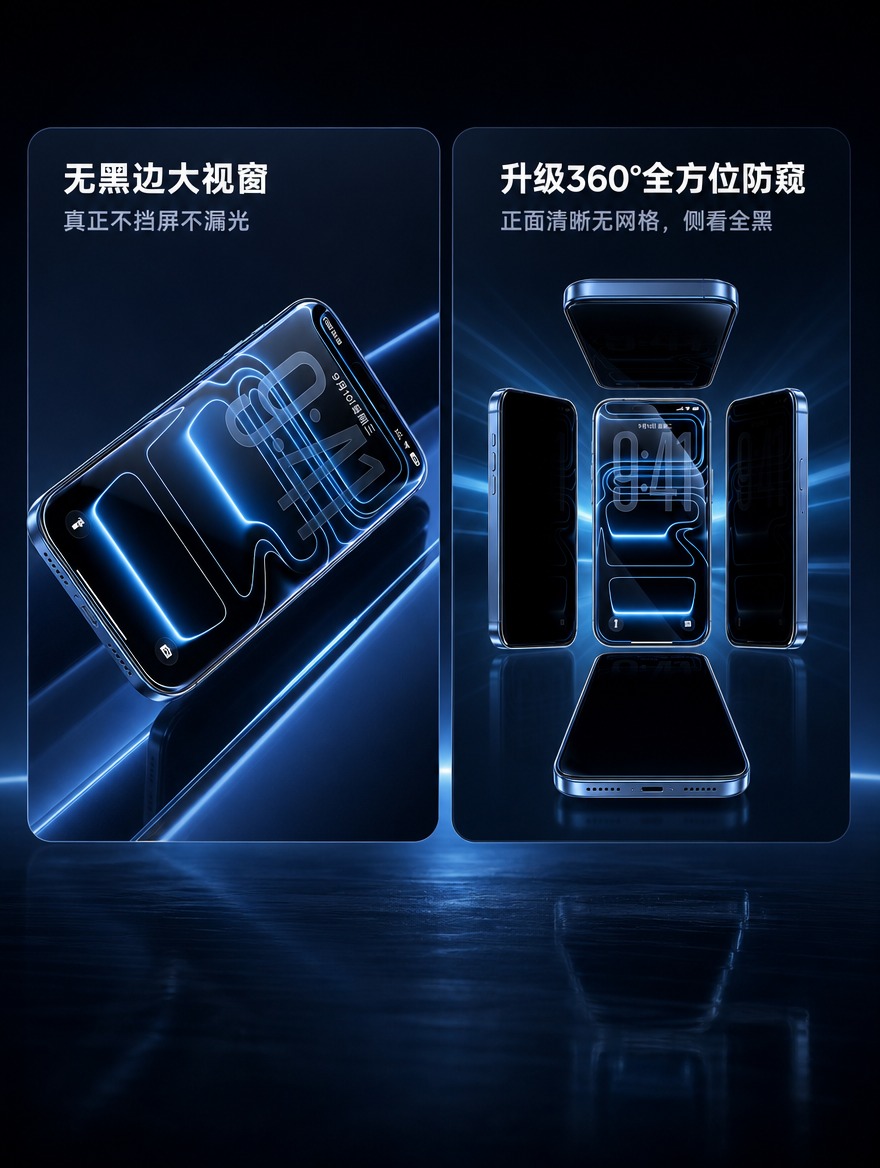 [商品] 使用【图1】的手机防窥钢化膜产品；保留手机外形、钢化… - 图片创意预览