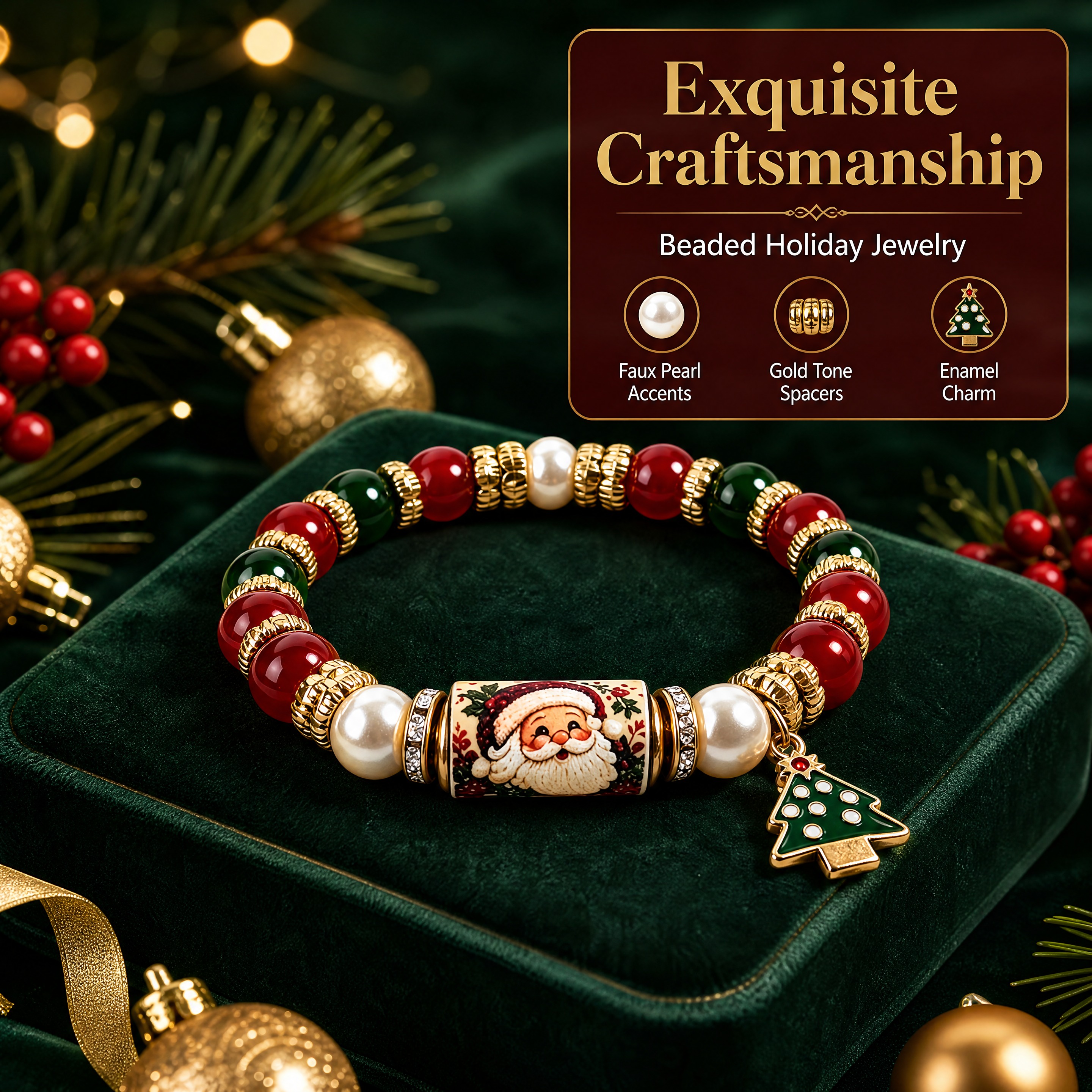 [商品] 使用【图2】Santa Claus款圣诞手串；保留红… - 图片创意预览