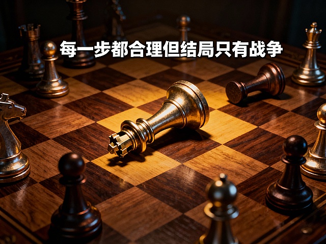 图 3 文案（图上文字）

每一步都合理
但结局只有战争

🎨 图 3 画面建议

棋盘

多枚棋子倒下

国王倾倒在中央