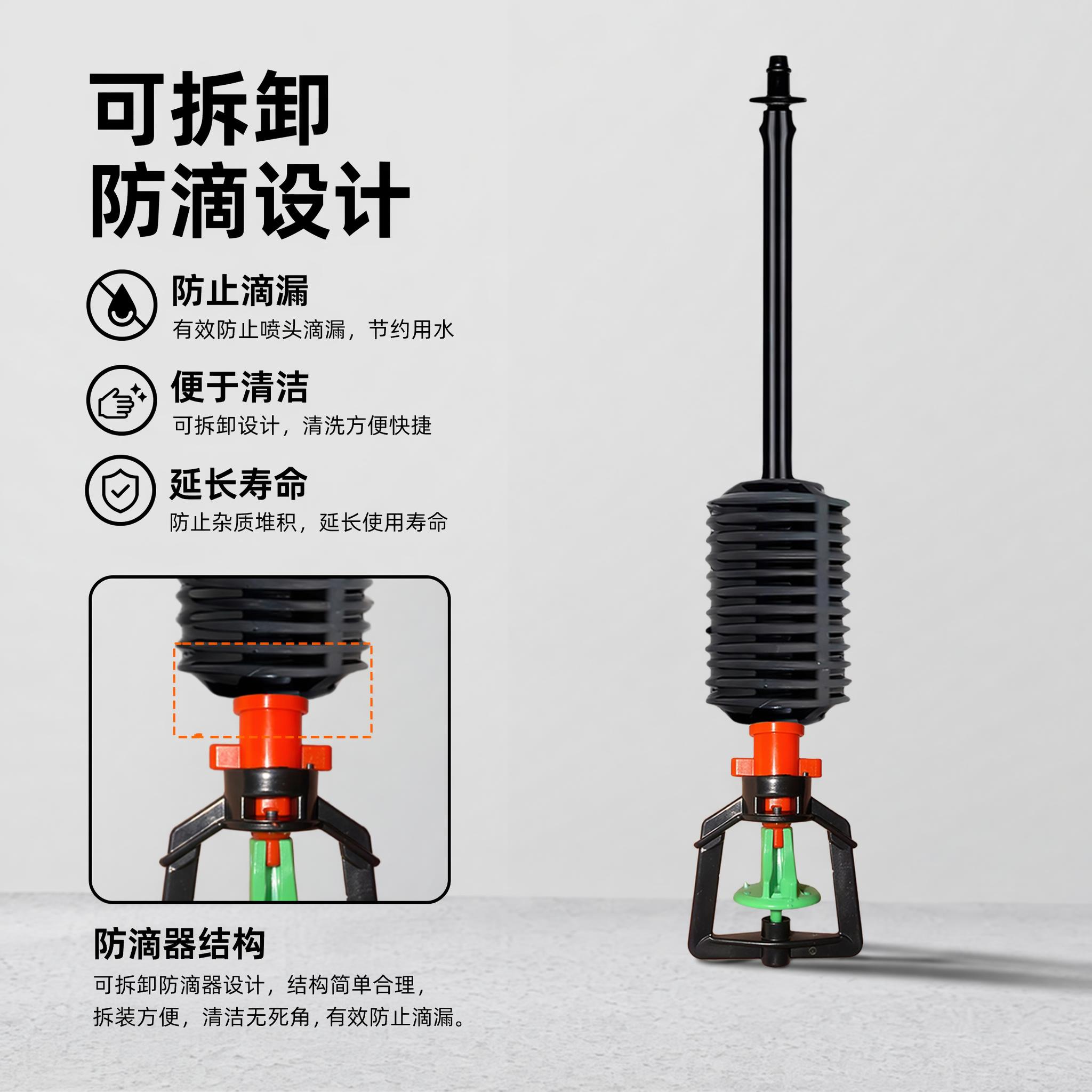 [主图-2] 框架旋转喷头核心卖点结构展示，突出可拆卸防滴器设… - 图片创意预览