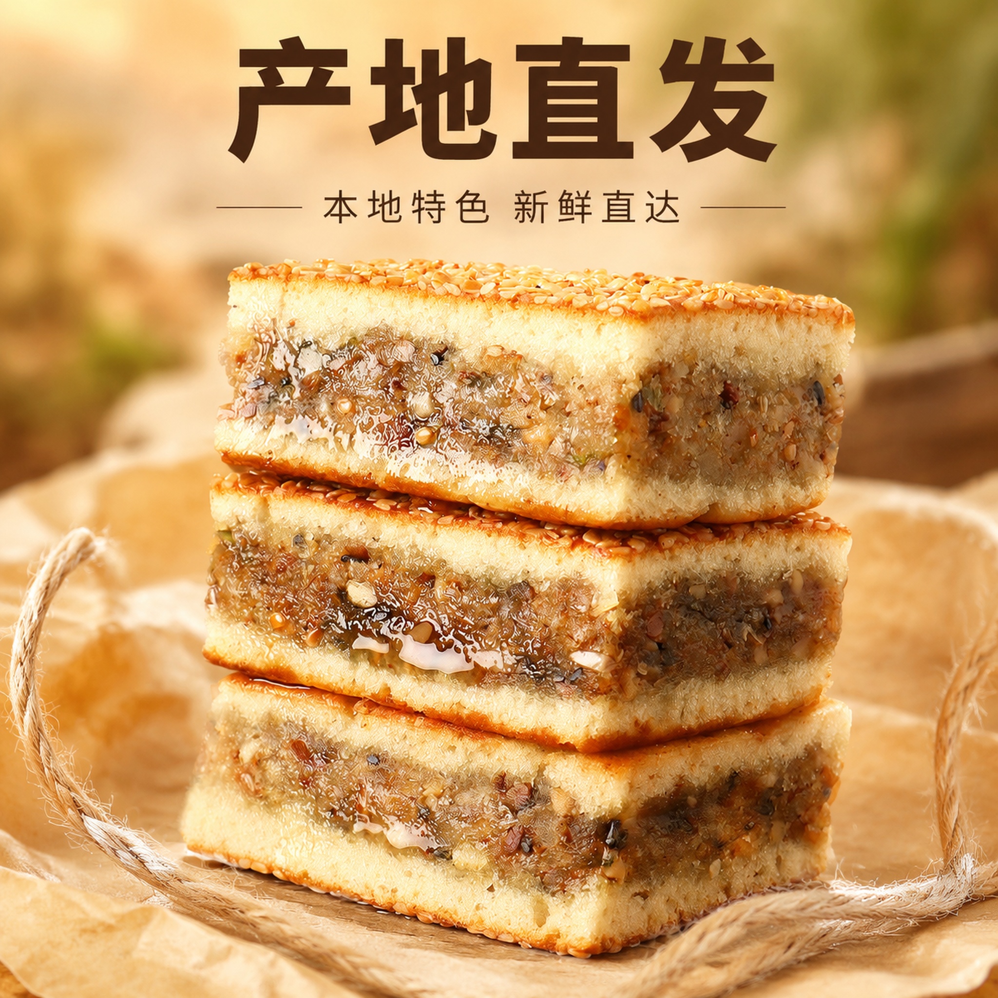 [主图-6] 三层五宝糕突出产地直发卖点。 [氛围风格] 产地… - 图片创意预览