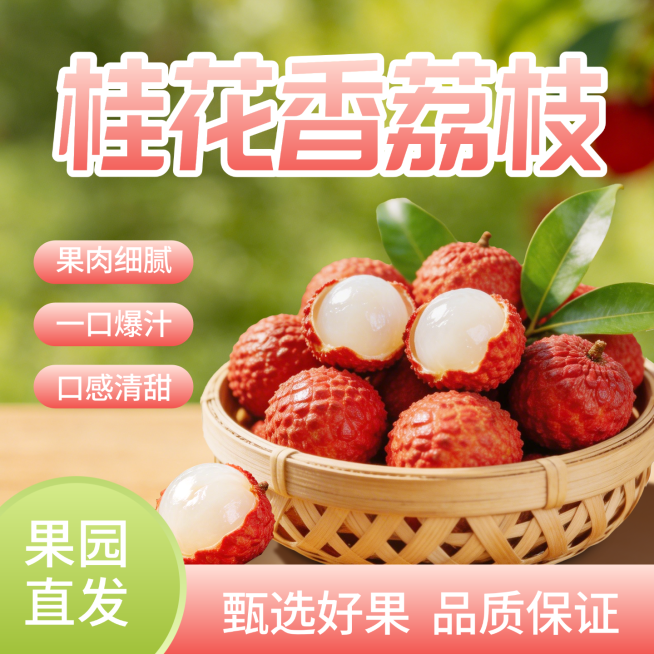 荔枝水果生鲜零售电商主图设计预览效果
