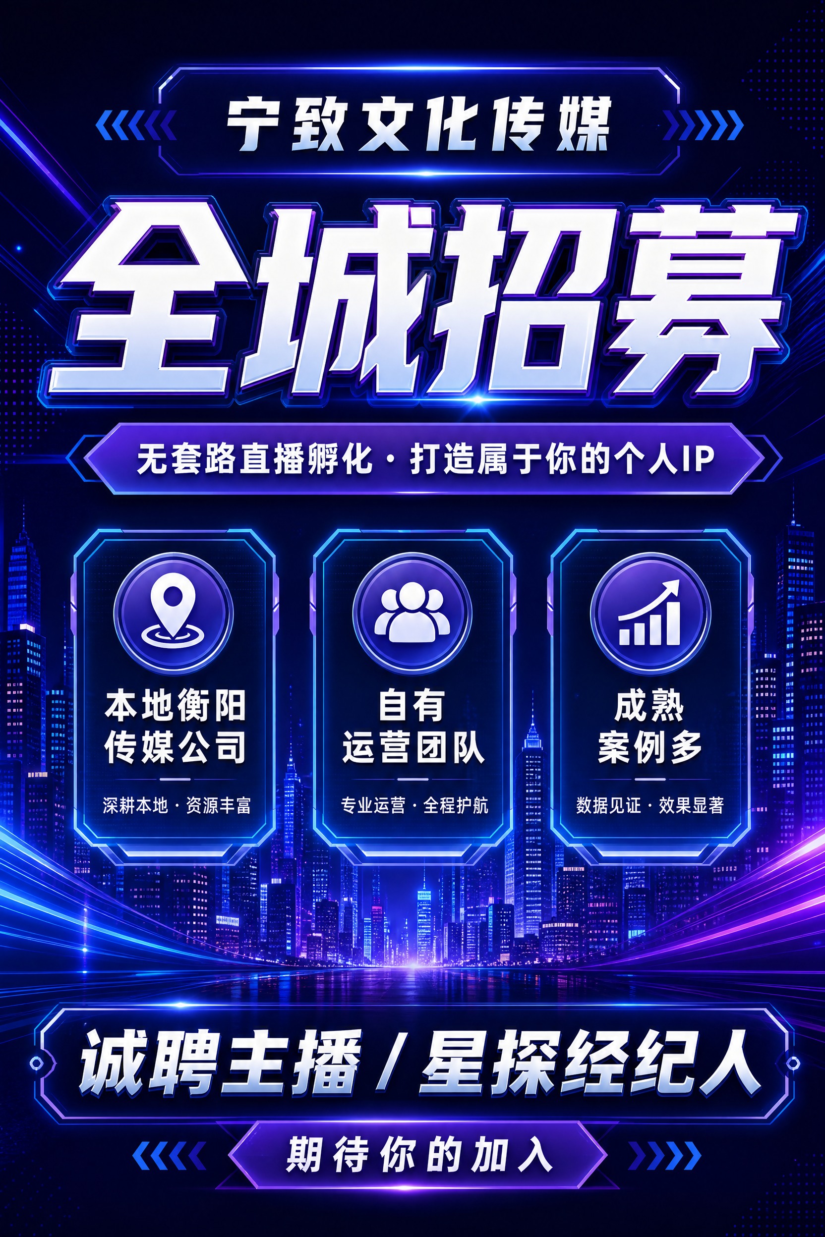 参考图中的招聘海报设计风格，生成一张竖版A4比例（2:3）的宣… - 图片创意预览