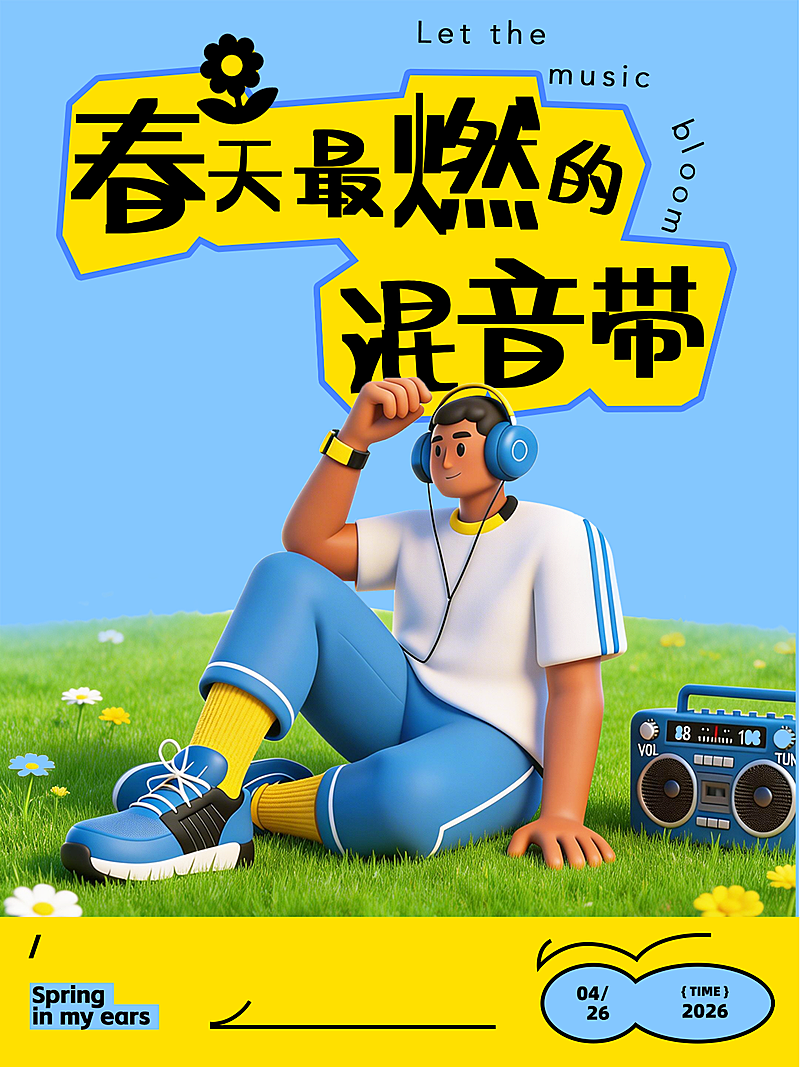 春日音乐主题海报封面