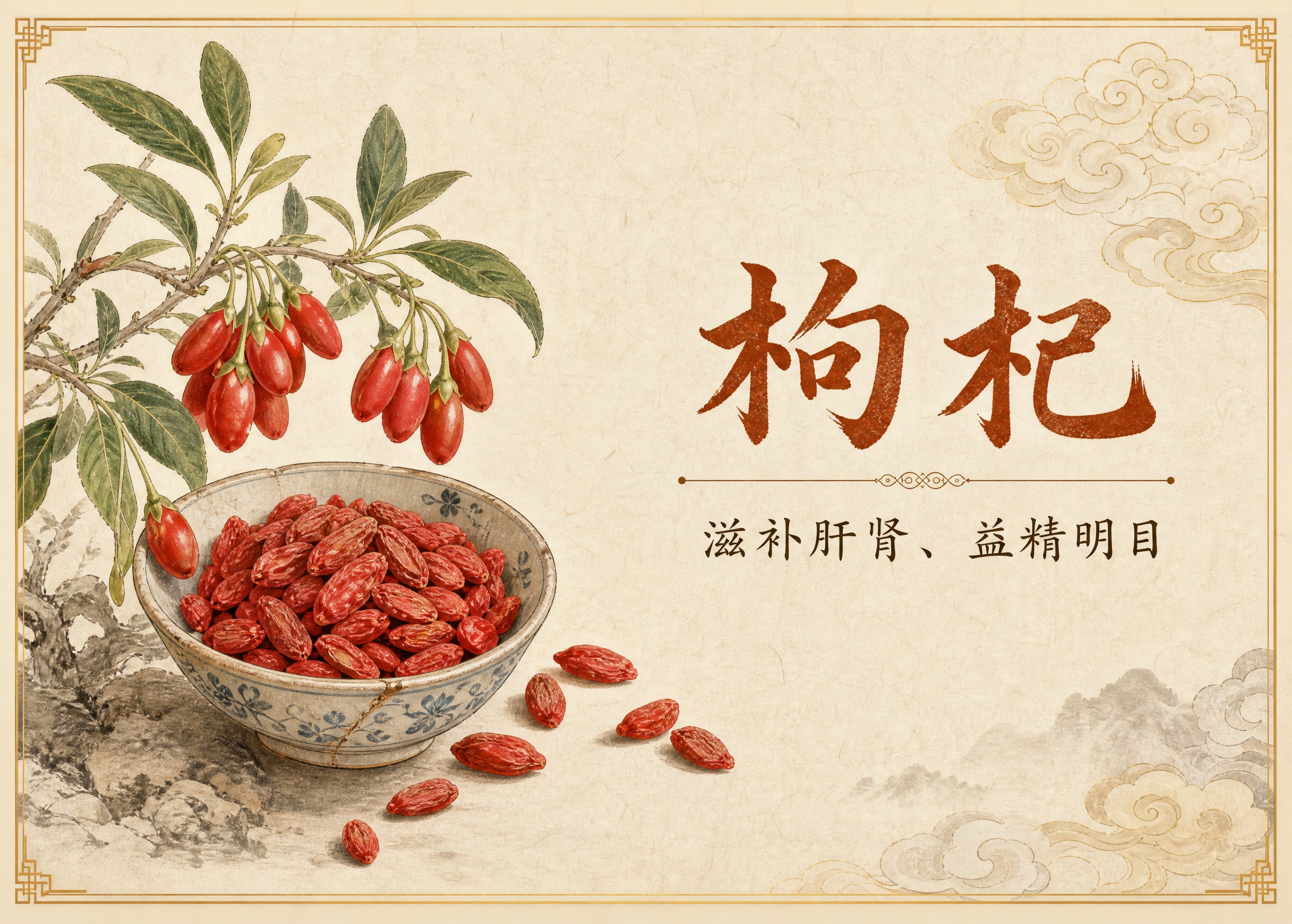 国风新中式工笔画风格，32开横版药材小册子内页，比例7:5横版… - 图片创意预览