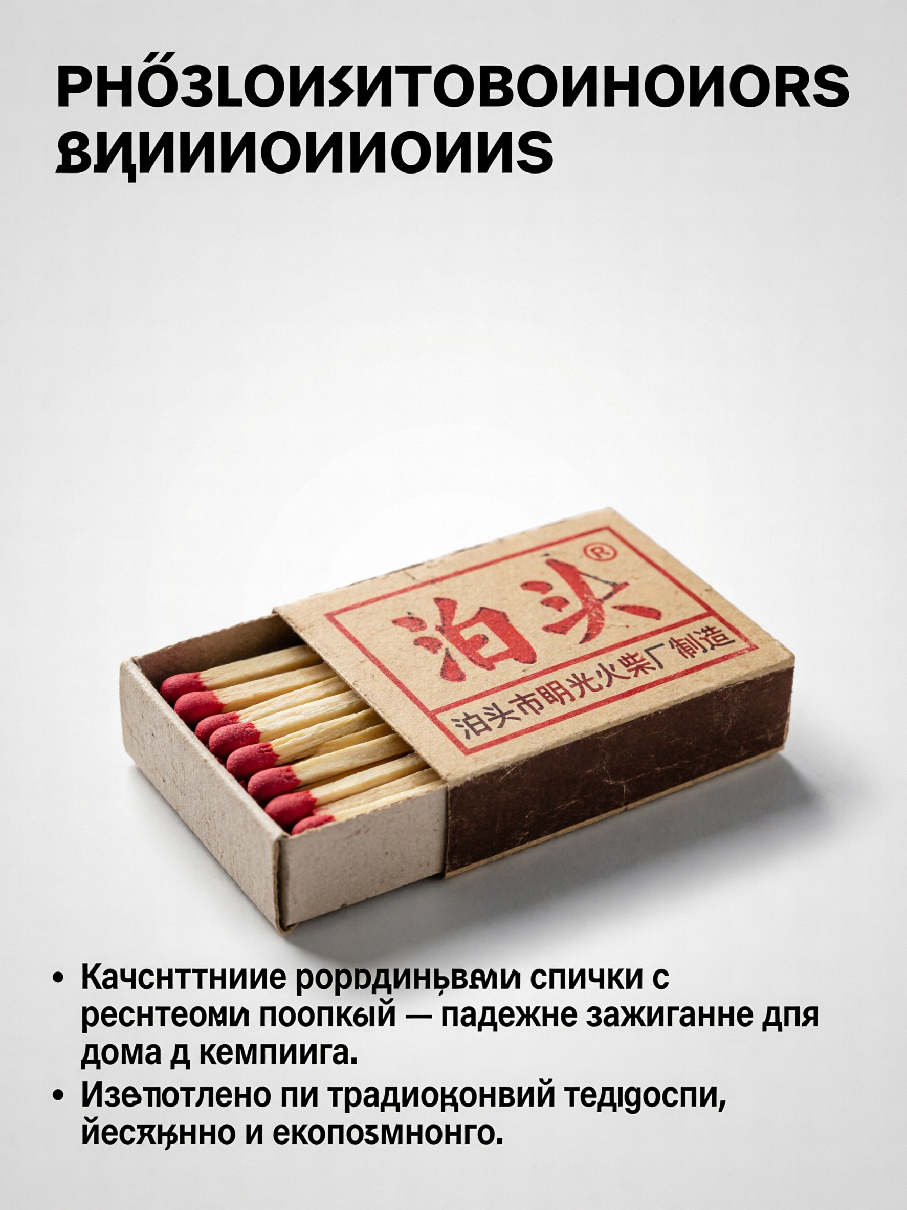 基于参考图中的泊头火柴产品，生成一张亚马逊跨境电商主图，比例3… - 图片创意预览