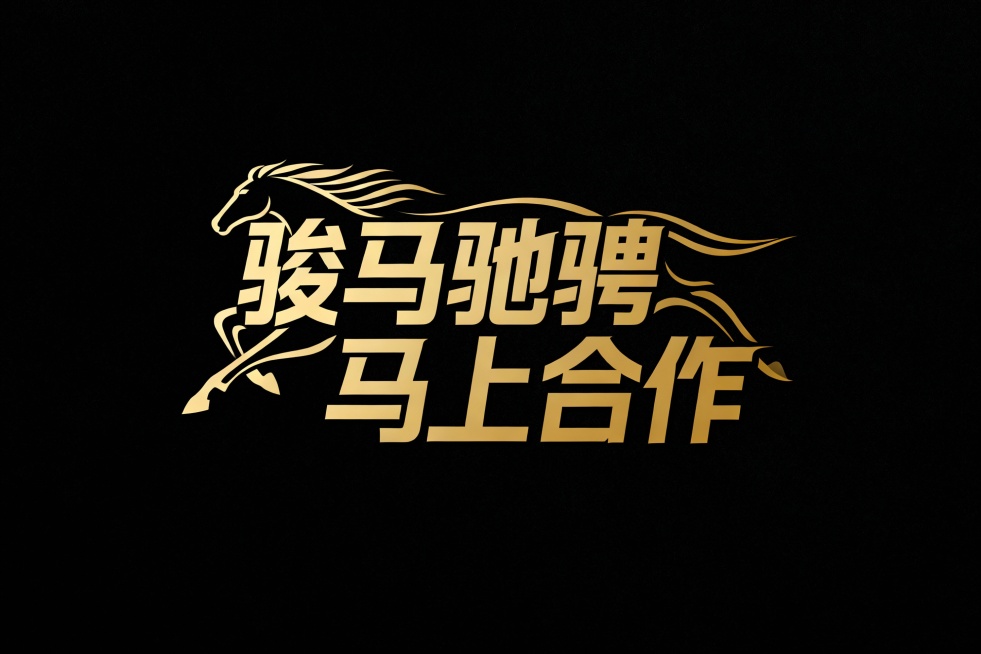 生成艺术字体  骏马驰骋 马上合作  时尚大气有线条感预览效果