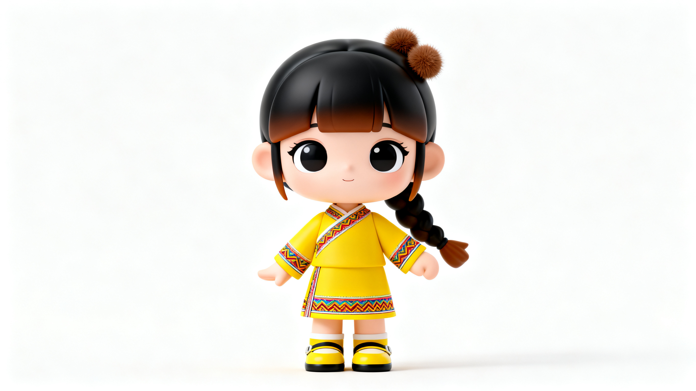 可爱甜美的女孩形象IP，对应颜色黄色，动作和红色IP不同且整体… - 图片创意预览