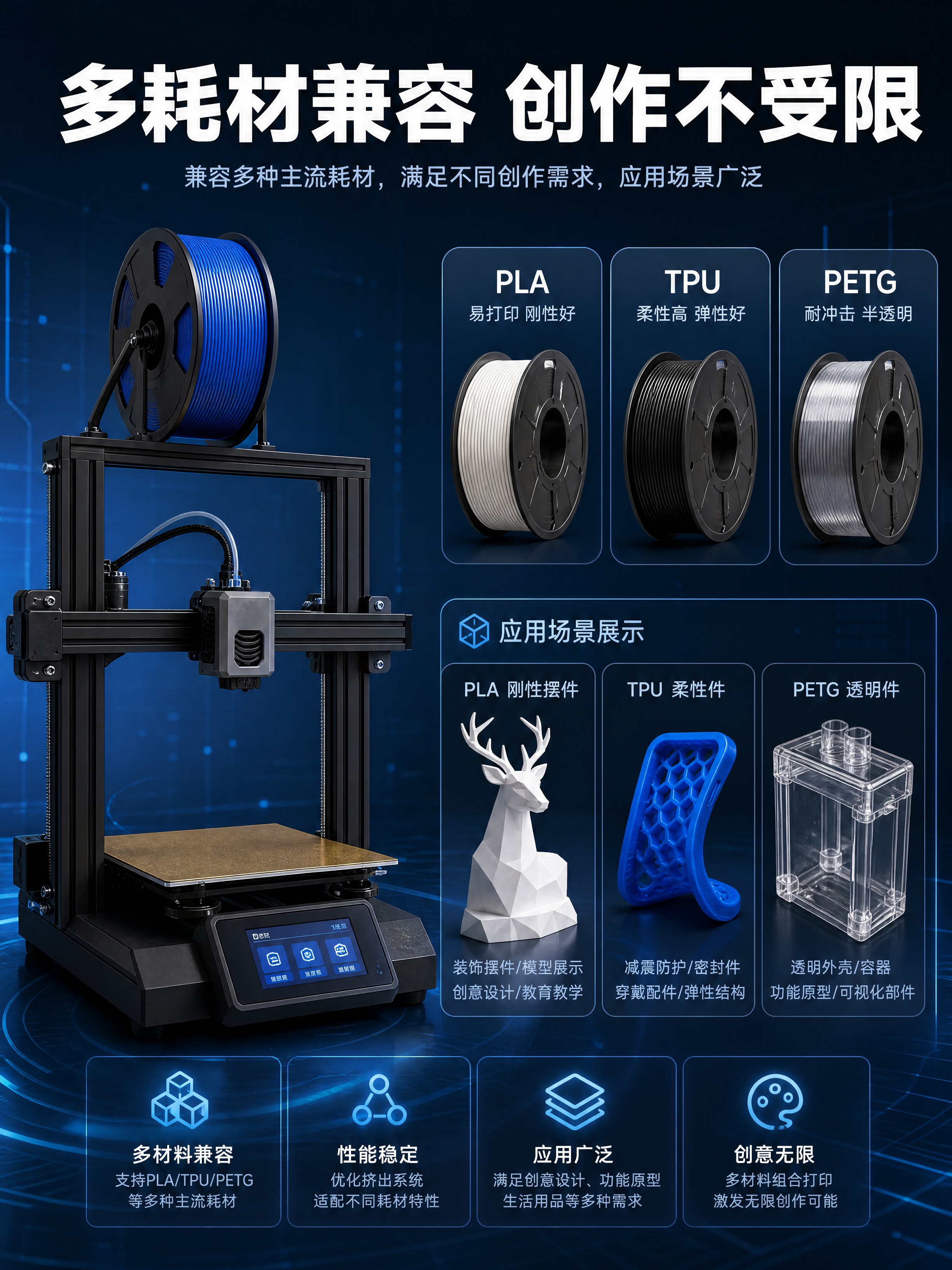 [商品] 使用【图1】龙门式FDM 3D打印机；保留黑色龙门框… - 图片创意预览