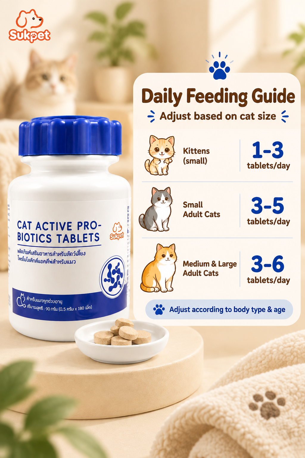 [商品] 使用【图2】猫用活性益生菌片白色药瓶，蓝色瓶盖，瓶身… - 图片创意预览