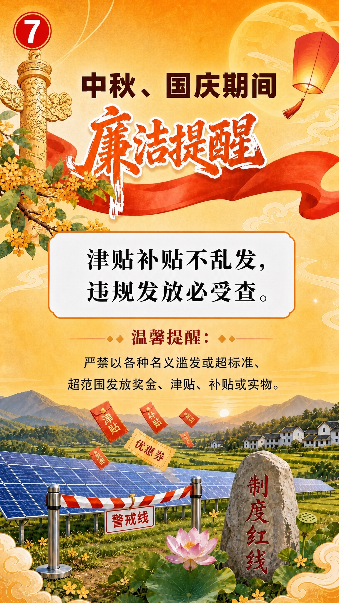 在原图基础上，统一字体规范：1. 主标题"中秋、国庆期间"统一… - 图片创意预览