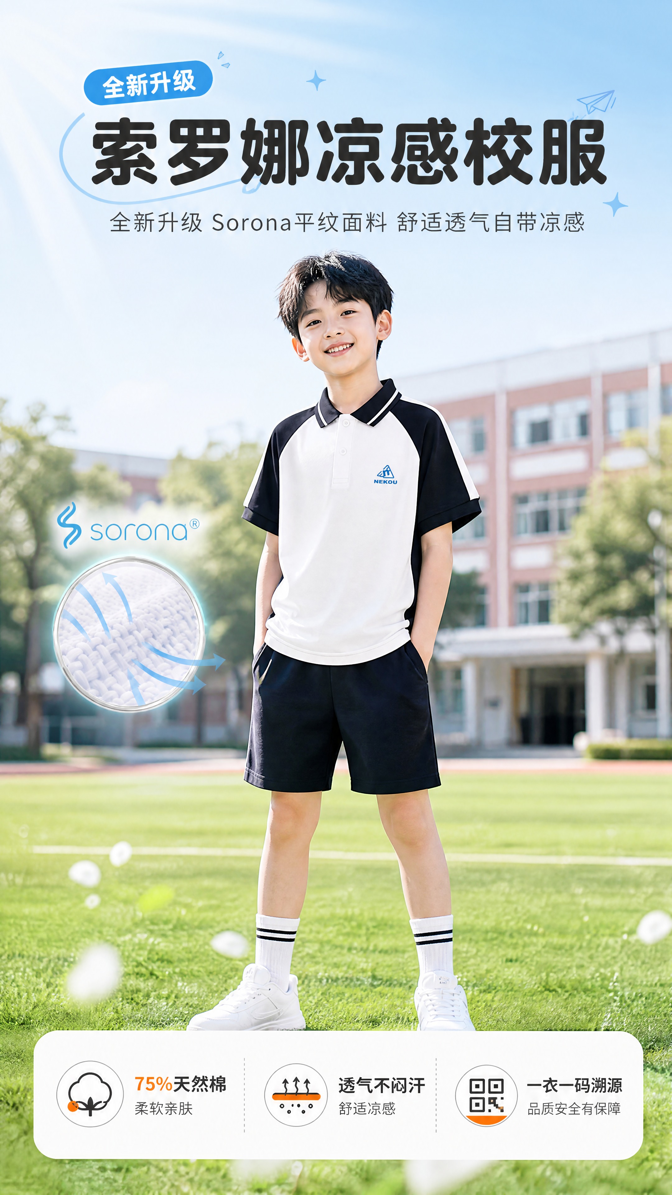 [商品] 使用【图1】NEKOU品牌小学短袖索罗娜0920黑白… - 图片创意预览