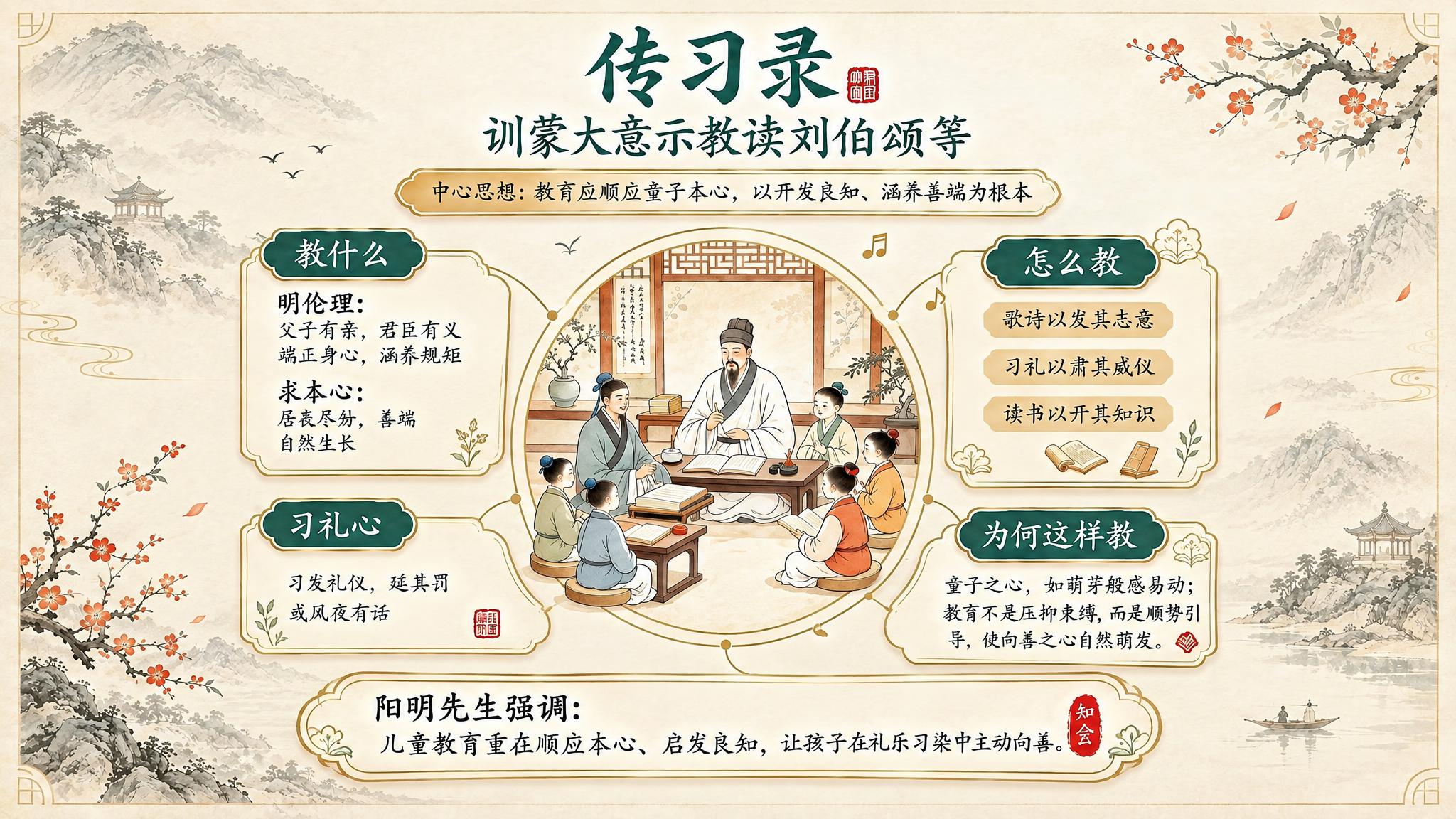 优化这张横屏国风海报的整体布局，使中间的人物插画、四周的文字模… - 图片创意预览