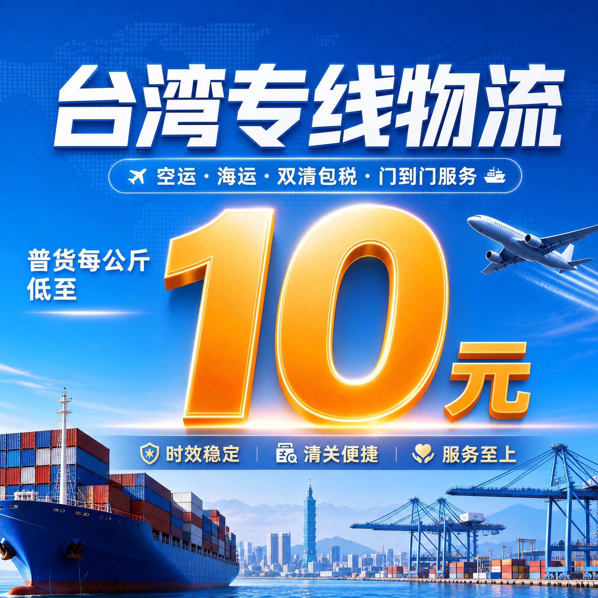 [主图-1] 台湾专线物流服务主题首图，核心任务是让用户一眼看… - 图片创意预览
