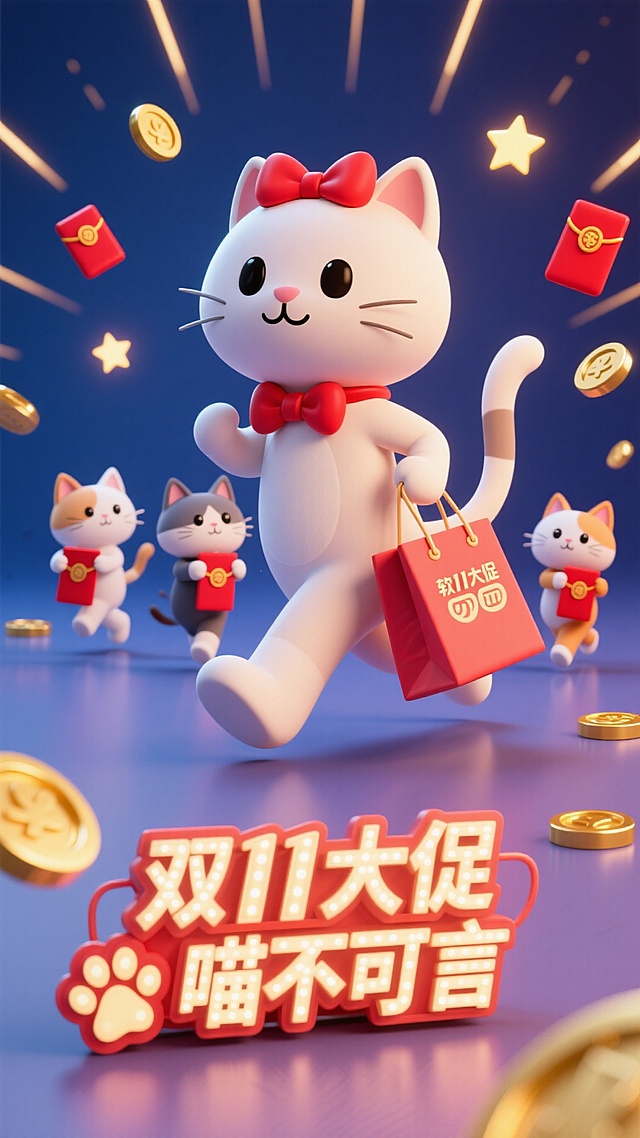 萌猫助阵双十一大促，优惠惊喜 “喵” 不可言