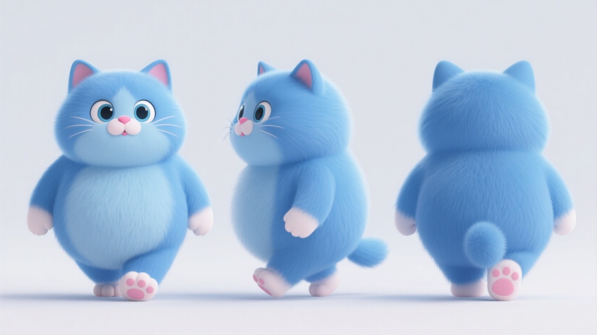 蓝猫，可爱，胖嘟嘟，预览效果