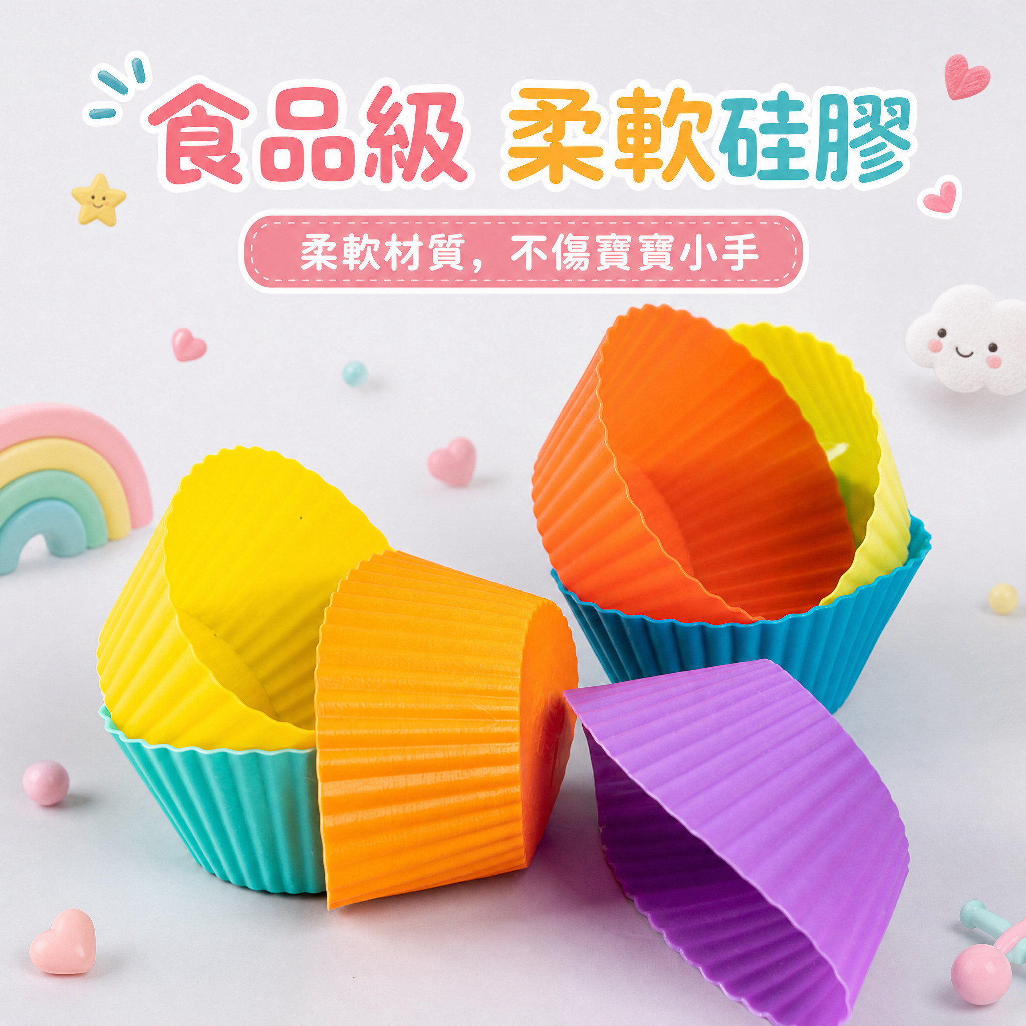 Shopee电商主图，1:1正方形，可爱马卡龙风格，色彩丰富活… - 图片创意预览