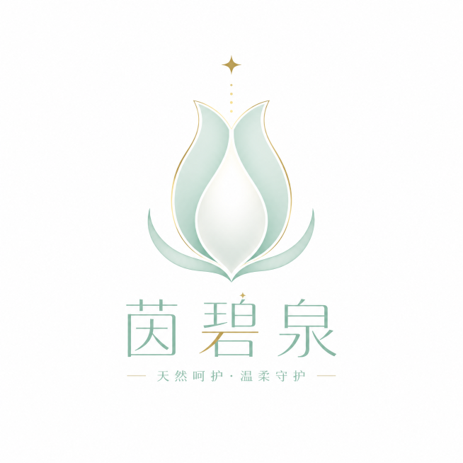 极简轻奢医美风女性私处护理品牌茵碧泉图形商标LOGO，提取花苞的圆润极简轮廓，象征天然呵护，整体干净高级、留白充足，无复杂图案，无低俗元素，矢量高清，简约大气，适合高端私护品牌使用，纯白背景，商用级L预览效果