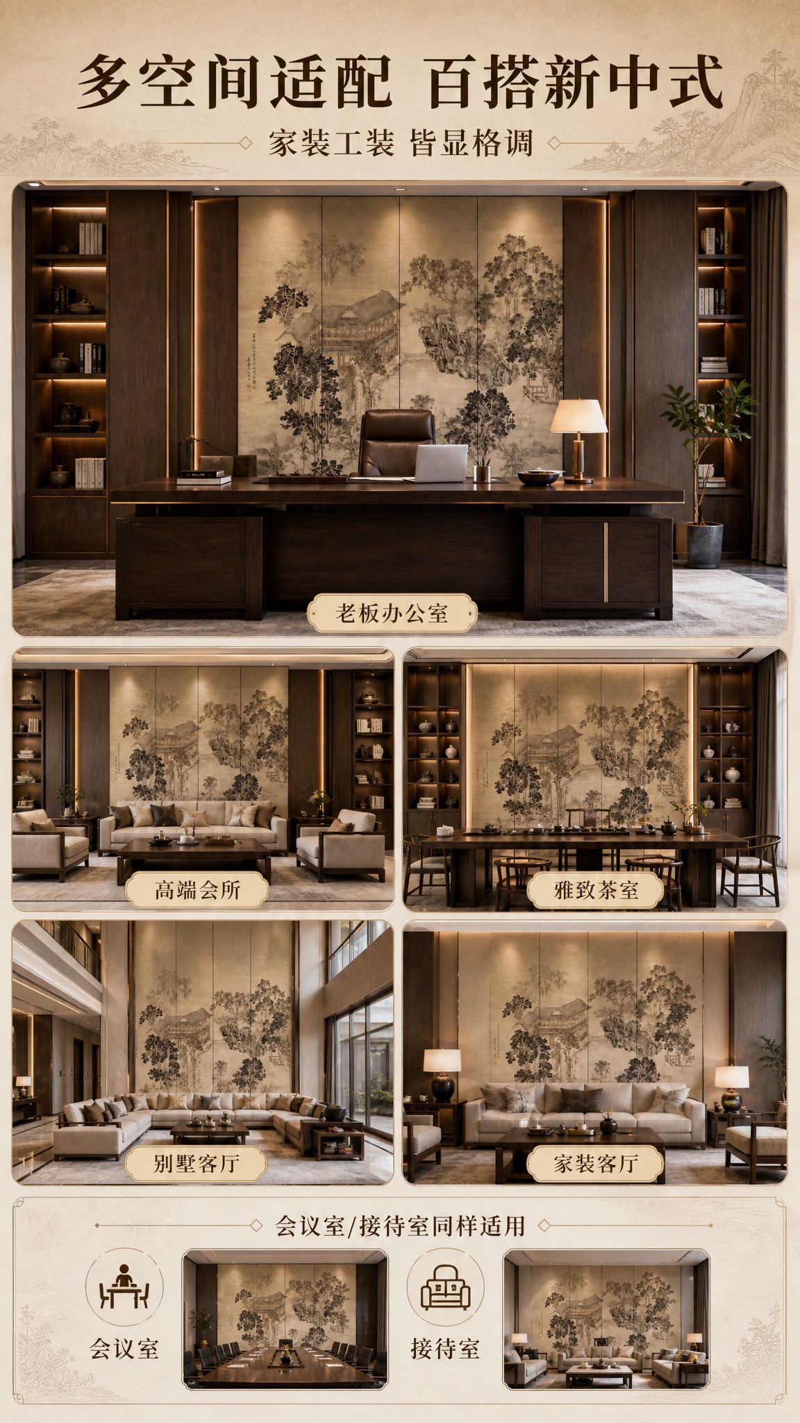 [商品] 使用【图1】古院山隐款刺绣硬包背景墙作为主展示款；保… - 图片创意预览