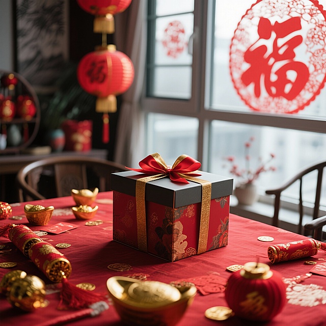 新年场景和盒子结合