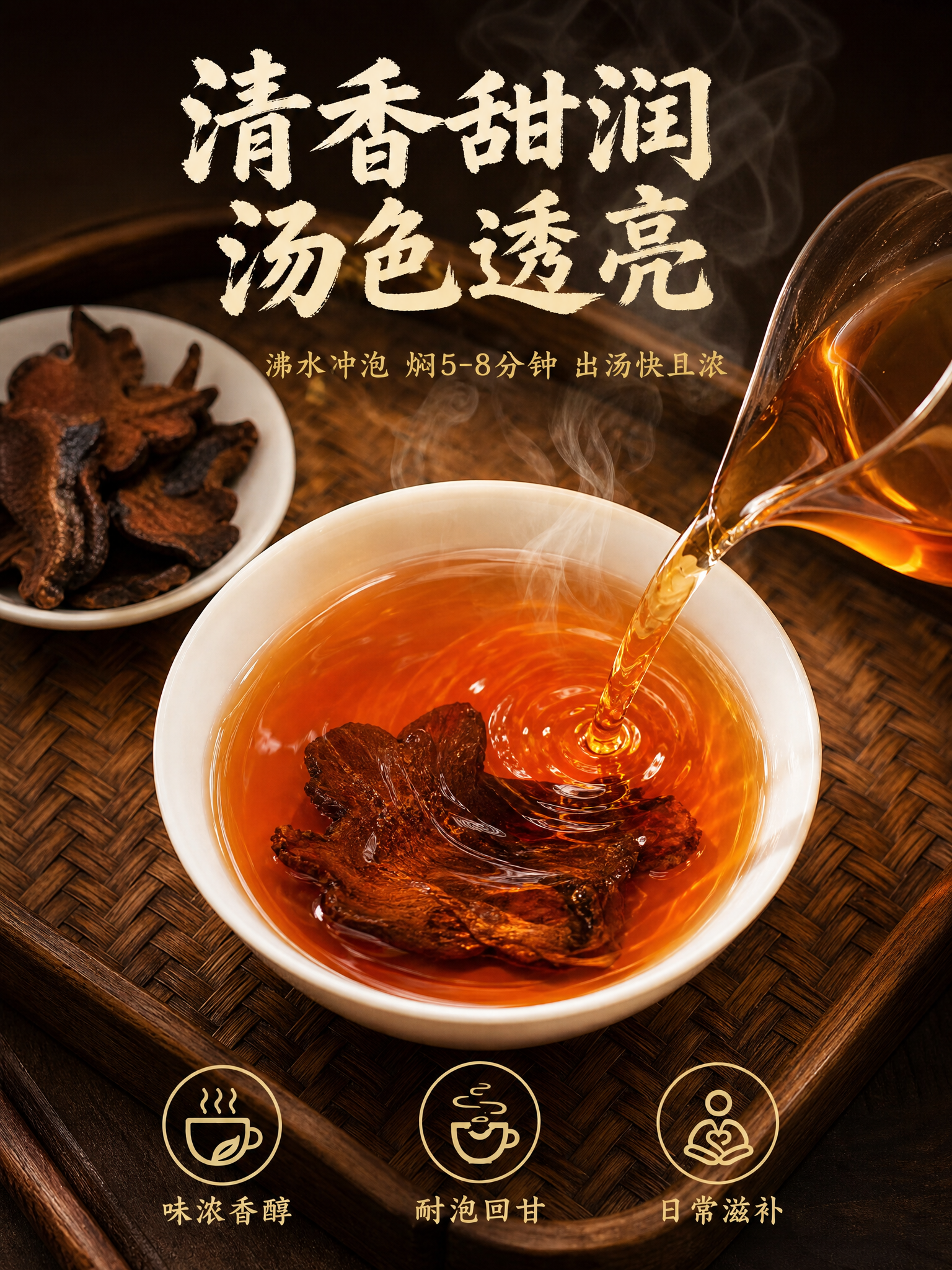 [主图-5] 冲泡饮用场景 展示产品食用方式与汤色效果。 [统… - 图片创意预览