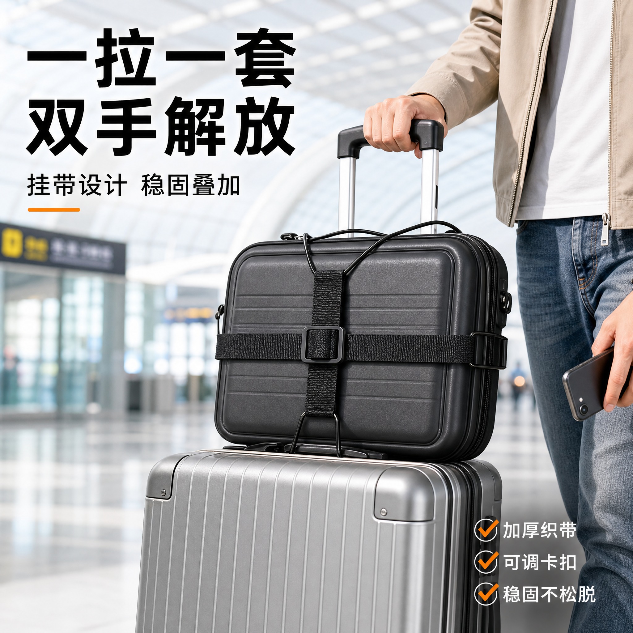 [主图-1] 首图 核心卖点呈现 一拉一套双手解放 [统一基调… - 图片创意预览