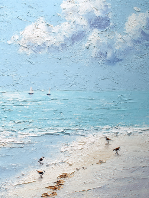 现代美学，色彩颗粒，丙烯画、布面油画，色粉画，扁平化，光影艺术，插画、绘本插图、风景、自然主题、肌理触感等，复杂的细节，细致的描绘，肌理纸制作与画面特殊效果的把控是作品的灵魂，画面细腻耐人寻味、如肌理预览效果