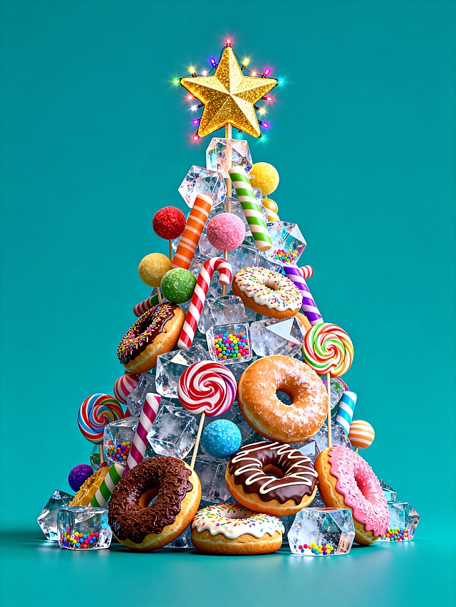 棒棒糖、冰块、甜甜圈