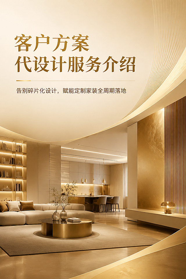 客户方案代设计服务介绍
告别碎片化设计，赋能定制家装全周期落地

工作室简介
滨屿设计工作室，业务覆盖高端家装、全屋定制、商业空间三大设计领域，打通产品研发、方案设计、生产施工、实景落地全链条，提供一体化闭环设计服务。团队专业底蕴深厚，精通家居产品结构、加工工艺、主材选材、全屋软装配置，深耕项目落地全流程，对接工厂生产与现场施工全环节，精细化把控工艺细节，保障设计方案高度实景还原。团队设计克制务实，擅长材质整合与色彩统筹，兼顾空间美学、居住实用性与施工落地性，规避设计理想化、落地翻车问题。 区别于常规设计机构，滨屿兼具设计服务与行业赋能属性，致力于专业设计交流平台的搭建。依托二十年行业积淀，整合优质设计师资源，可根据项目体量、业态需求快速输出专项设计服务团队，适配不同类型的设计项目委托。平衡美学效果、造价成本、落地效率与人居、商业需求，交付客户以专业可控、落地性强、高性价比的设计成果。 

业务发展前提
在全屋定制与家装行业高速迭代的当下，设计能力已然成为门店、工厂、装修公司的核心竞争力。多数中小从业主体受限于团队规模、设计师产能、专业审美、全周期落地经验，常面临设计碎片化、效果图与落地效果脱节、施工图不规范、交付效率低下等痛点，错失客户成交机会、影响品牌口碑。
滨屿工作室深耕家装定制设计领域，聚焦中小规模全屋定制工厂、线下门店、装修公司等核心客群，打造全屋定制设计、全案美学设计、样板房设计三大核心代设计服务，构建从需求对接、方案设计、图纸细化到落地适配的一体式无断点全案设计体系，彻底告别传统碎片化装修设计模式，以标准化、专业化、落地化的设计服务，为合作客户赋能减负、提效增收。

服务项目范围
滨屿工作室三大代设计服务，均依托行业主流专业工具落地，以酷家乐效果图、CAD结构图、CAD施工图为标准化交付成果，图纸精准适配工厂生产、现场施工落地，兼顾视觉美学与工程实用性，全方位满足客户不同场景的设计需求。
1. 全屋定制设计（门墙柜一体化）
聚焦全屋柜体定制核心场景，覆盖入户柜、鞋柜、电视柜、衣柜、书柜、橱柜、榻榻米、阳台柜、木门、墙板等全品类定制家具设计。结合户型结构、居家动线、客户生活习惯与预算标准，打造尺寸精准、收纳合理、风格统一、适配生产的定制设计方案，解决传统定制设计尺寸偏差、收纳冗余、风格杂乱、无法落地生产等问题。
2. 全案美学设计（家居空间一体化）
突破单一柜类产品设计局限，主打全屋整体空间美学统筹设计，涵盖硬装优化、色彩搭配、材质拼接、软装适配、灯光布局、全屋风格统一等全维度内容。贯通客餐厅、卧室、厨房、卫生间、阳台等所有居家空间，实现从基础硬装、定制柜体到软装陈设的一体化美学落地，规避装修风格割裂、空间搭配违和、审美杂乱等痛点，打造兼具颜值、质感与实用性的全屋居住空间。
3. 样板房设计（家居家装一体化）
专为家装门店、楼盘样板间、拎包业务套餐的定制设计，精准贴合市场主流审美、楼盘户型特点与品牌定位。设计侧重视觉冲击力、空间展示性、客户体验感与成交引导性，通过合理化空间布局、精细化美学搭配、场景化氛围营造，最大化凸显空间优势与产品核心卖点，助力合作客户提升门店引流、获客与成交能力。

客户群体定位
基于三大设计服务的适配场景与行业痛点，结合行业从业主体规模与需求差异，精准划分核心客群、次要客群与潜力客群，实现服务精准匹配、需求高效对接。
1. 核心客户画像
中小规模全屋定制工厂：无专职专业设计团队、设计师产能不足，需要为客户提供专业的门墙柜定制类的效果图与生产施工图，借助外包设计完成订单落地，追求图纸精准度、交付效率与生产适配性。
线下全屋定制门店：单店人员配置精简，设计师人手短缺、审美能力有限，无法承接高端全案设计与样板房设计需求，需要快速出图、方案优质的代设计服务支撑谈单成交。
中小型装修公司：主打家装整装、局部装修业务，缺乏专业全案设计体系，设计方案碎片化，效果图与施工落地脱节，需要一体化全案设计服务提升装修品质与客户满意度。
2. 客群层级划分
核心刚需客群：中小全屋定制工厂、社区型定制门店，高频需求为全屋定制柜体代设计、批量施工图输出，刚需性强、复购率高。
品质升级客群：中小型装修公司、中高端定制门店，主打整装家装、高端定制业务，核心需求为全案美学设计，注重空间整体质感与方案落地效果。
品牌赋能客群：新开定制门店、楼盘营销样板间、品牌升级门店，核心需求为样板房设计，侧重场景展示、美学呈现与商业获客价值。

滨屿服务优势
1. 全周期一体式服务，告别碎片化设计
打破行业单一效果图设计、局部图纸设计的碎片化弊端，打通需求对接-方案设计-效果呈现-结构细化-施工落地适配全服务链路，一站式完成效果图、结构图、施工图全套输出，无需客户多方对接、反复修改，全程无断点、无漏洞，大幅节省客户时间与沟通成本。
2. 双图纸标准化交付，落地性极强
所有设计方案均配套酷家乐高清效果图+全套CAD专业图纸。效果图真实还原全屋落地效果，色彩、材质、灯光高度复刻实景；CAD结构图精准标注柜体尺寸、结构工艺、拼接方式，施工图规范标准、细节完善，完全适配工厂生产、现场施工，从根源避免设计与落地不符、图纸无法施工、生产出错等问题。
3. 行业深耕经验，适配中小客户需求
深耕家装定制设计行业，精准洞悉中小工厂、门店、装修公司的经营痛点与客户需求，设计方案不追求过度浮夸，兼顾美观性、实用性、经济性、落地性。贴合大众家装审美与市场定价体系，方案适配不同户型、不同预算，助力客户快速谈单、高效落地、降低损耗。
4. 轻量化合作模式，降本增效
客户无需组建专职高薪设计团队，无需承担设计师招聘、培训、管理成本，按需采购代设计服务即可获得专业级设计成果。有效解决传统设计团队产能不足、淡季人力冗余、旺季接单乏力的问题，大幅降低客户运营成本，提升业务承接能力与市场竞争力。
5. 定制化灵活适配，贴合品牌调性
可根据合作客户的品牌定位、产品风格、主营品类、目标客群审美，定制专属设计风格与方案体系，避免同质化设计。无论是简约刚需、轻奢高端、新中式、原木风等主流风格，均可精准适配，助力客户打造专属品牌设计特色。

排版要求：
严格遵循并导入文案内容（不可修改、只需合理排版），生成一套宣传画册。
画册风格：高端、时尚、简洁，不要在任何版面上添加页码、序号、LOGO或者广告语；
视觉元素：背景、插图均采用现代风格的家居、软装或空间设计元素。 
画册规格：W20cm×H30cm； 
版面色调：金黄色； 
版面页数：6P