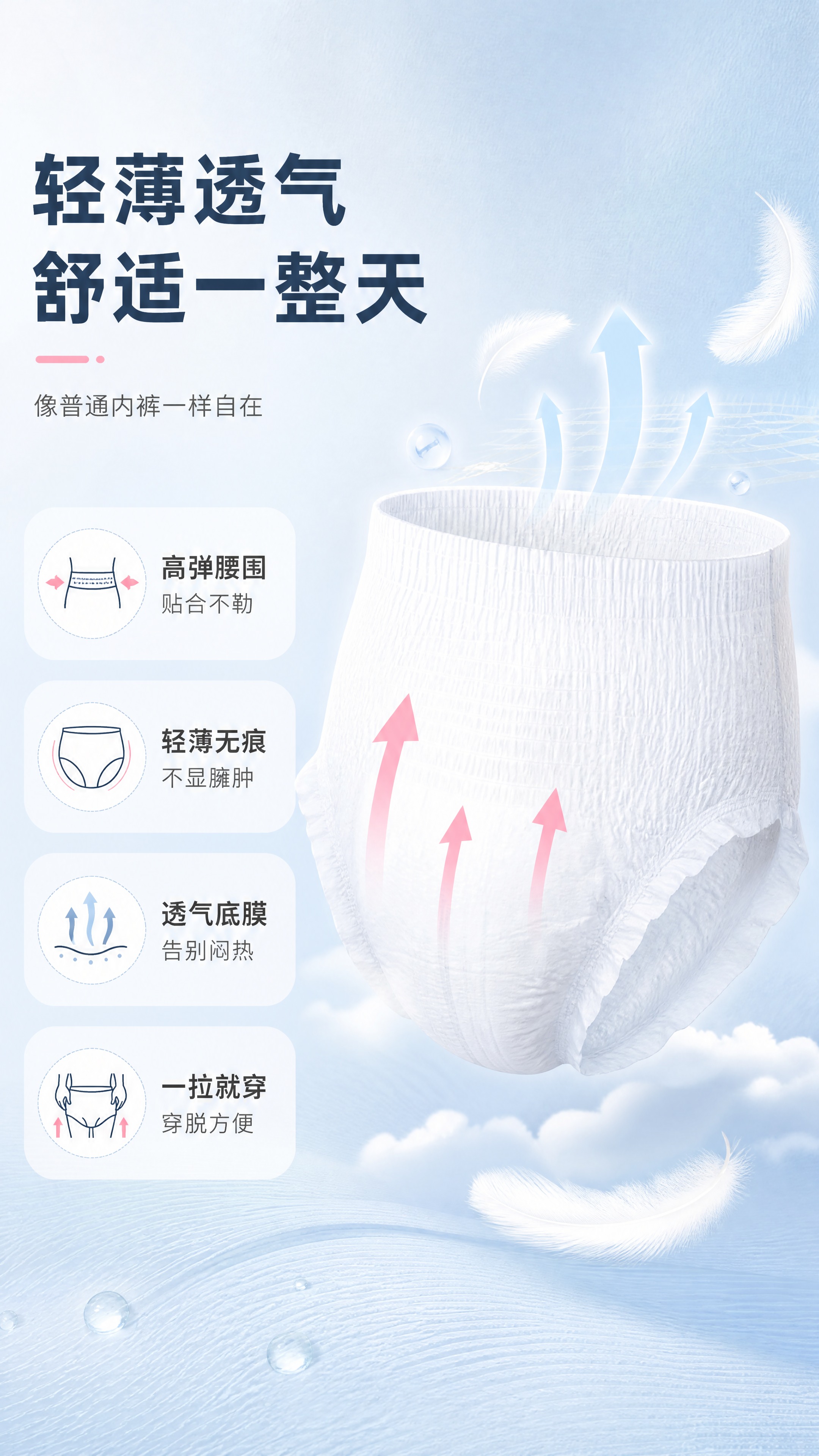 [商品] 使用【图1】白色内裤型成人护理裤产品图；保留内裤式一… - 图片创意预览