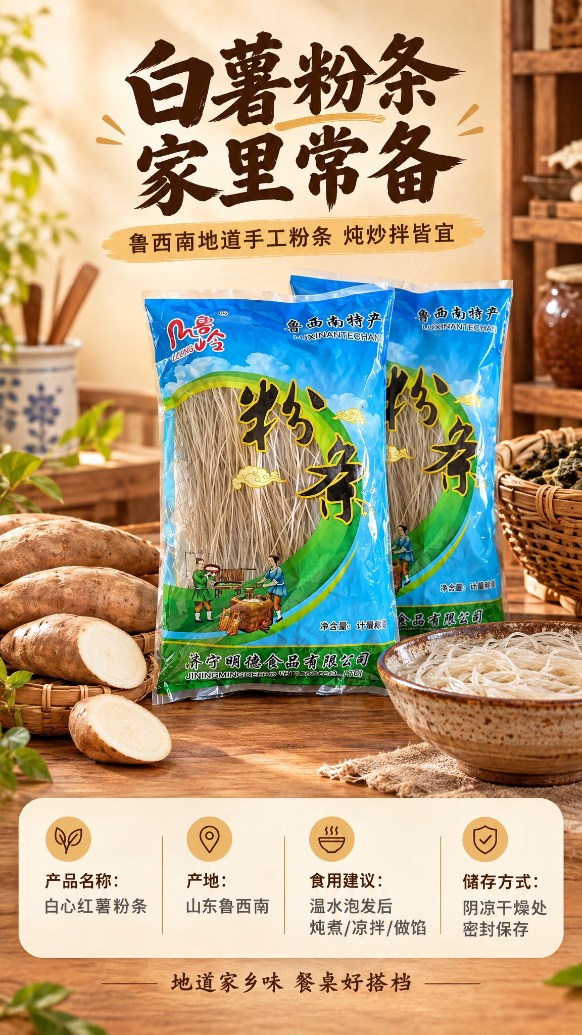 [商品] 使用【图1】鲁岭牌鲁西南特产粉条袋装产品；保留包装袋… - 图片创意预览