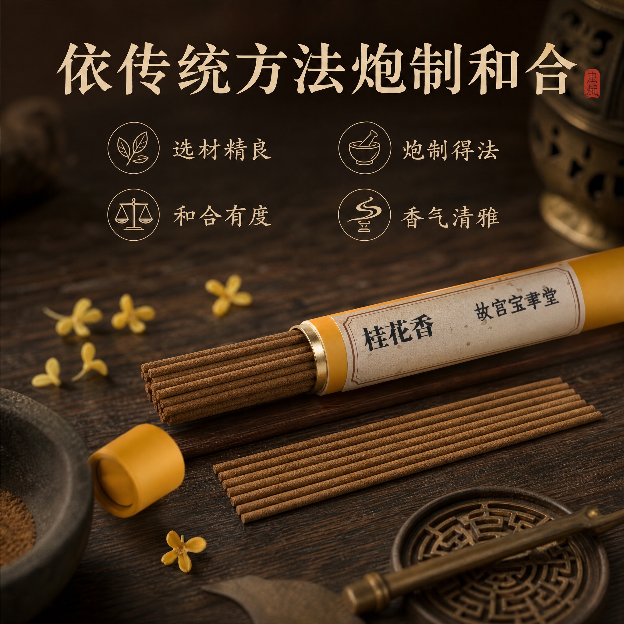 [主图-4] 香品细节与工艺卖点图 传统和合香制作工艺展示 [… - 图片创意预览