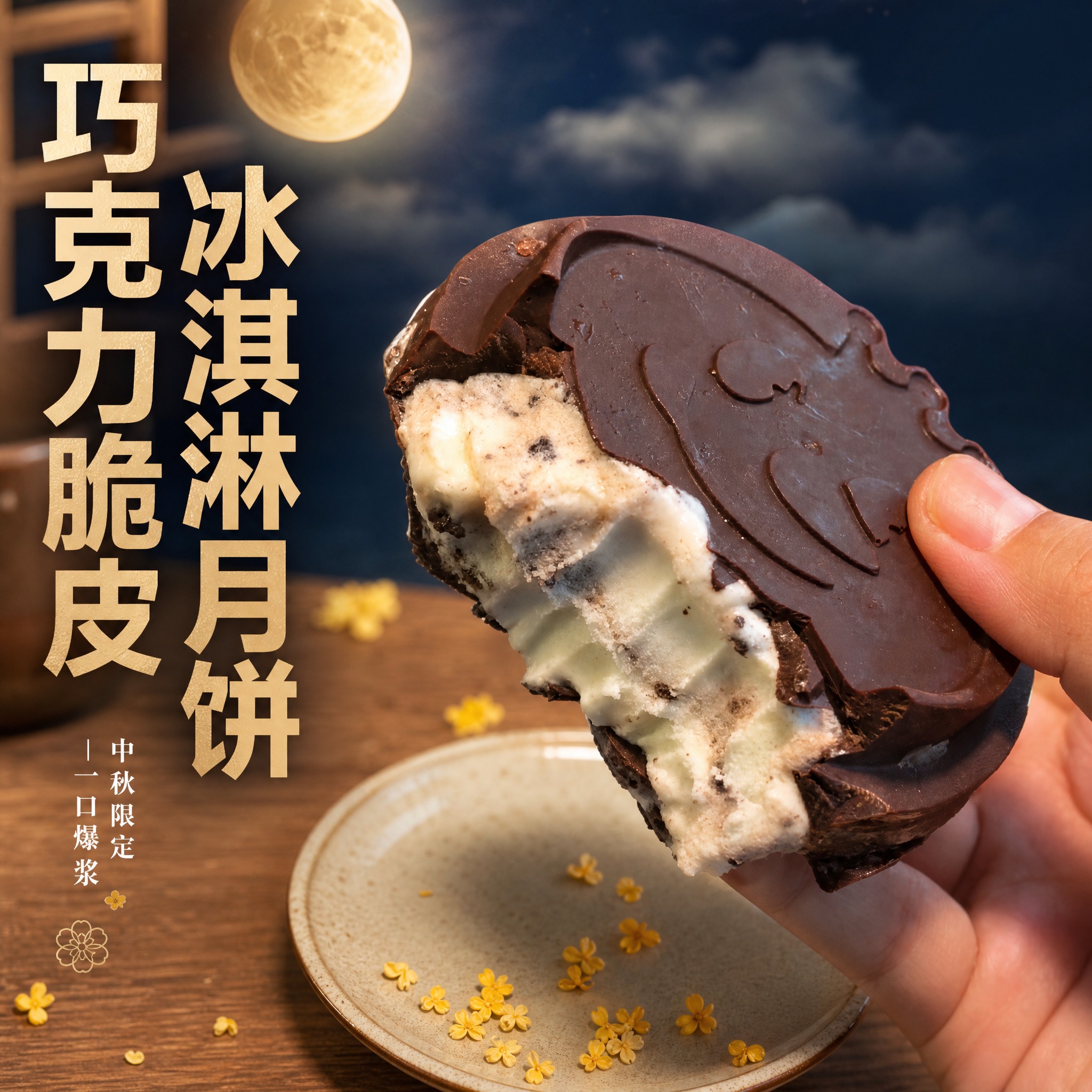 [主图-1] 首图点击率 巧克力脆皮冰淇淋月饼 中秋食欲诱惑主… - 图片创意预览