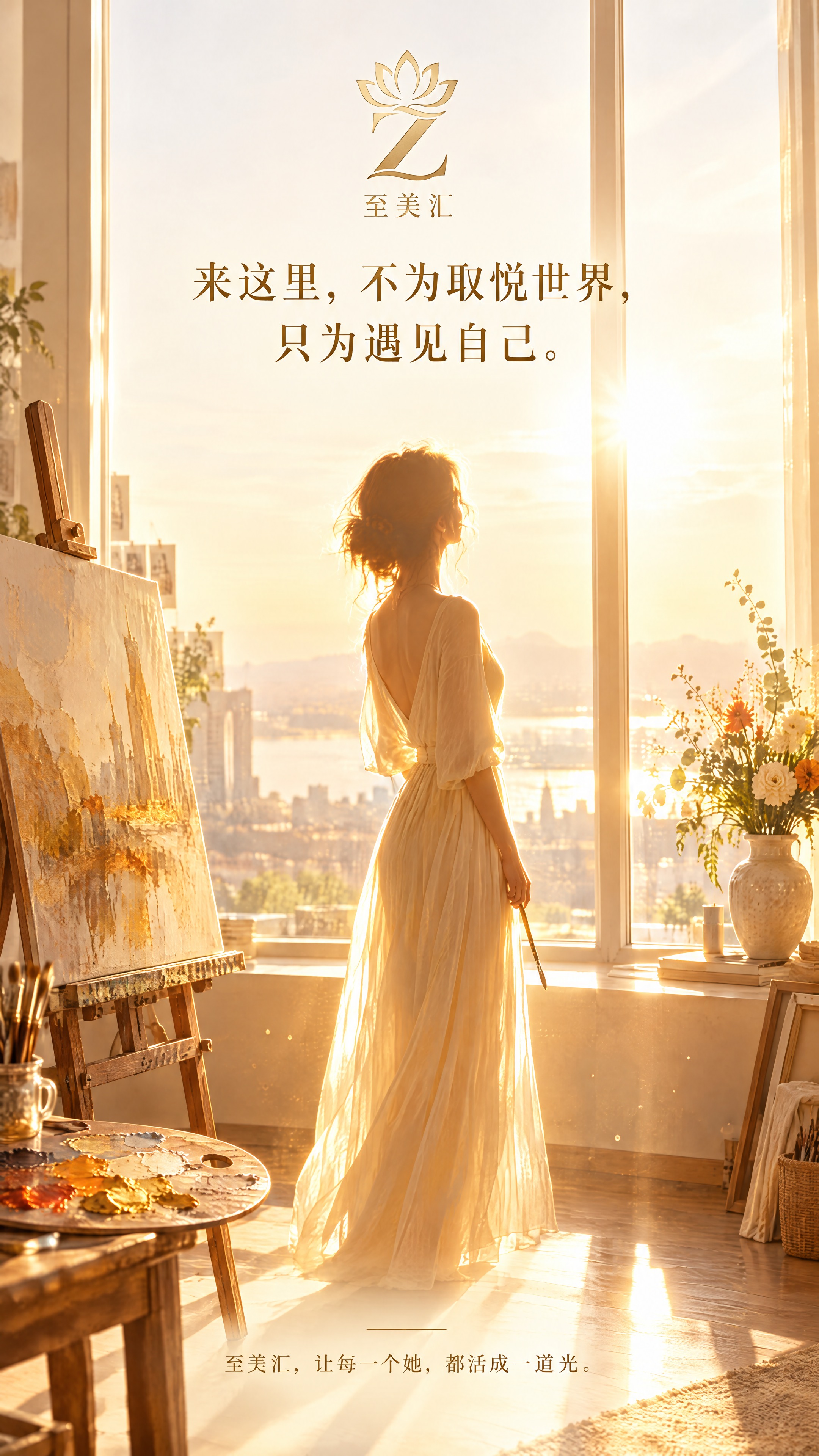 9:16竖版朋友圈海报，高级轻奢风格，精英女性生活场景。画面主… - 图片创意预览