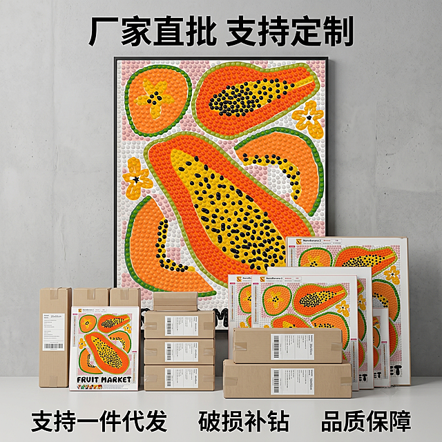 「图片1」，生成一套主图（5张），商品名称手工钻石画，卖点是厂家批发，锻炼动手能力，风格是家居现代简约，适配1688平台，主图比例为1:1