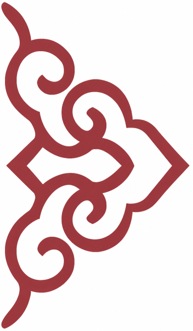 参考图片的中式祥云纹样风格和造型，重新生成画面，去除所有水印，保持深红色线条、白色背景的简约设计，保留原纹样的曲线和菱形外轮廓结构预览效果