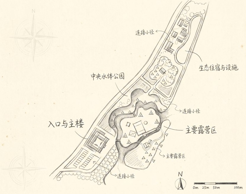 根据提供的CAD平面图，绘制其初步构思草图，保留整体布局和结构，简化线条为手绘草图风格预览效果