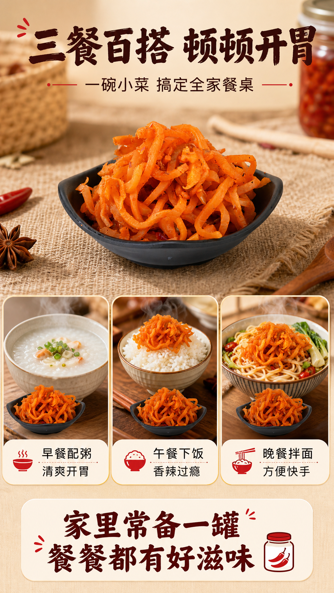 [商品] 使用【图1】黑色小碗盛装的麻辣大头菜丝图；保留大头菜… - 图片创意预览