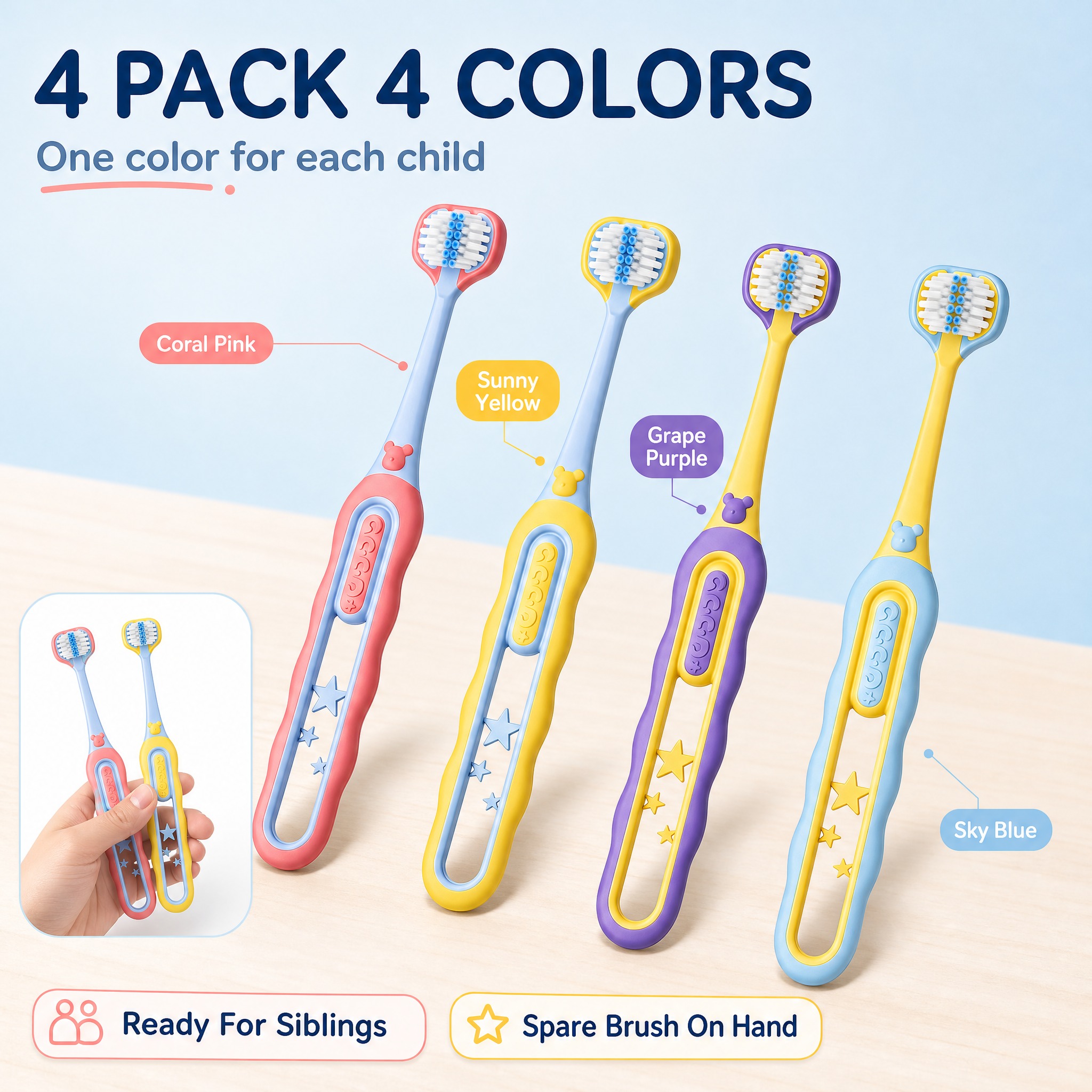 [主图-5] 商品名称 4-Pack Kids 3-Sided… - 图片创意预览