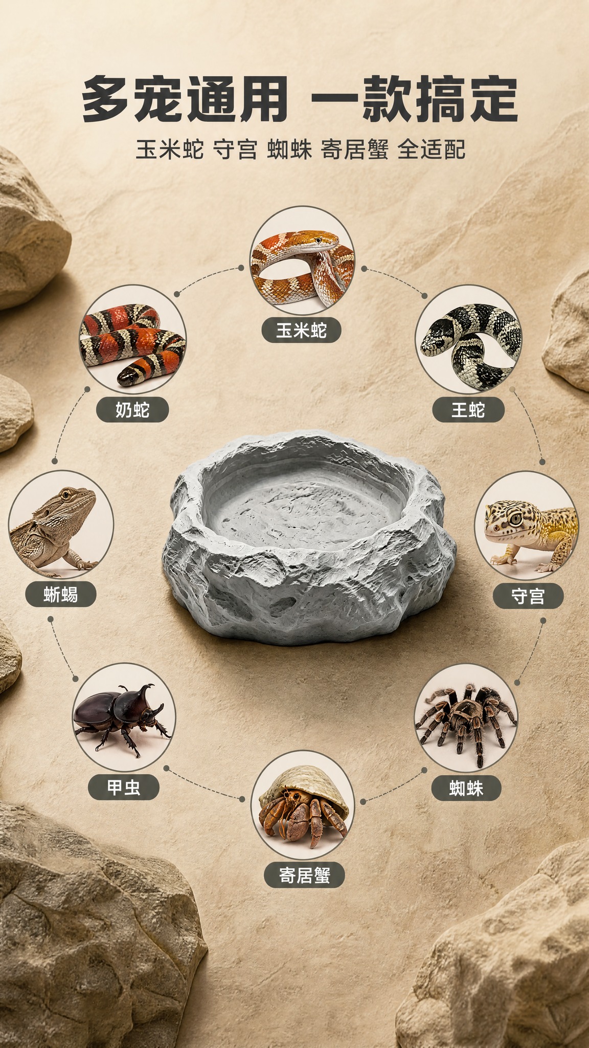 [商品] 使用【图2】圆岩款沙岩灰色浅水盆；保留圆形岩石造型、… - 图片创意预览