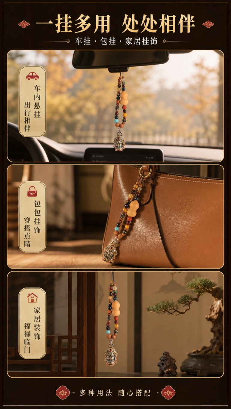 [商品] 使用【图4】黄财神多宝葫芦车挂；保留完整车挂结构、颜… - 图片创意预览