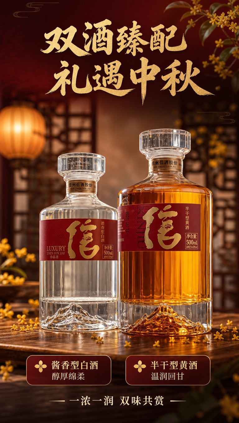 [商品] 使用【图2】【图6】中的两瓶酒（酱香型白酒透明瓶+半… - 图片创意预览